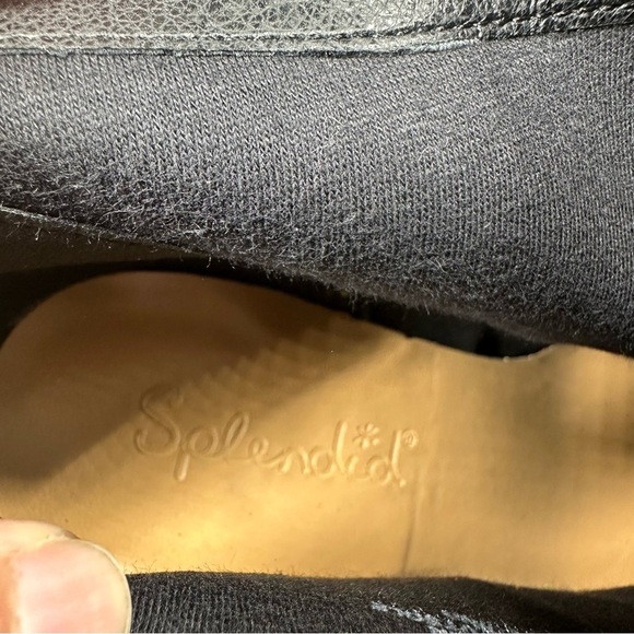 New Splendid Magnolia Leather Wood Grain Heel Ankle Boot in Black #1268 - Picture 9 of 14